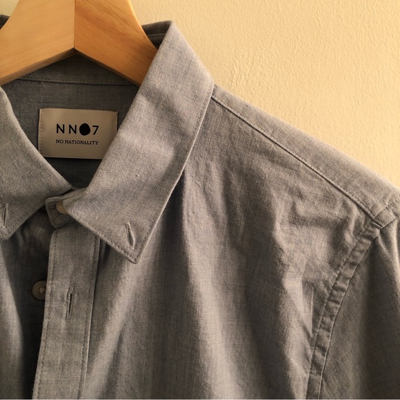 NNO7 Cotton Button Down Shirt in Light Blue (size S) - Picture 3 of 6